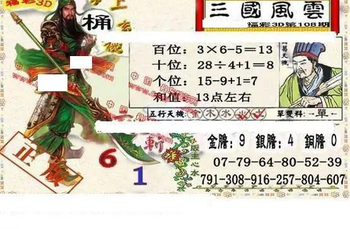 26108期: 福彩3D丹东全图分析