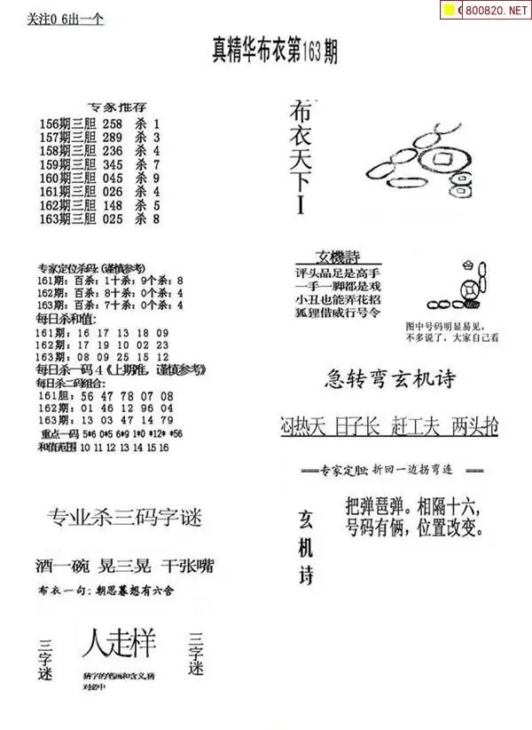 25163期: 福彩3D全套图版参考