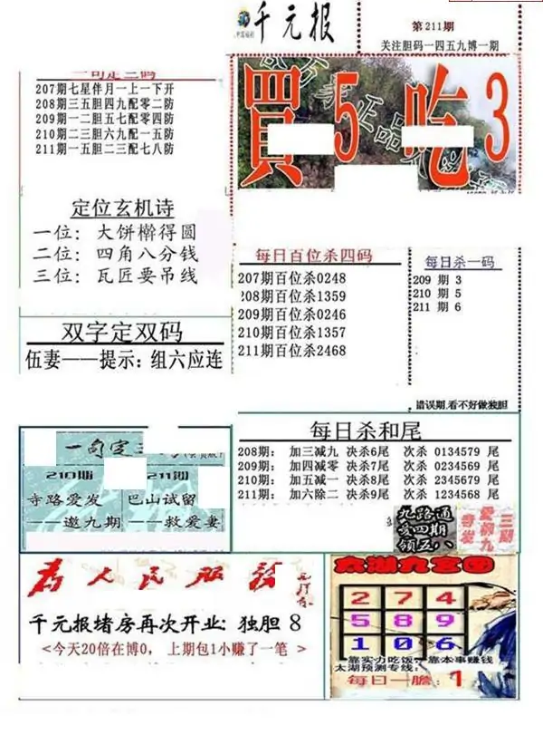 25211期: 福彩3D全套图版参考