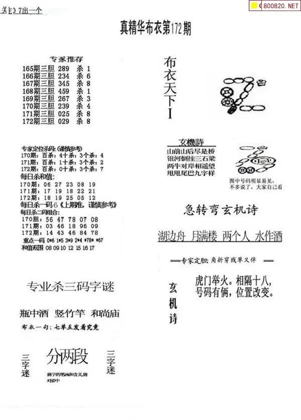 25172期: 福彩3D全套图版参考