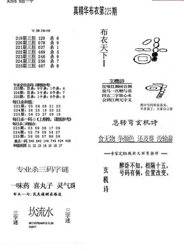 25225期: 福彩3D全套图版参考