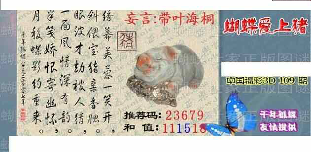 24109期: 3D蝴蝶世家蝴蝶彩图