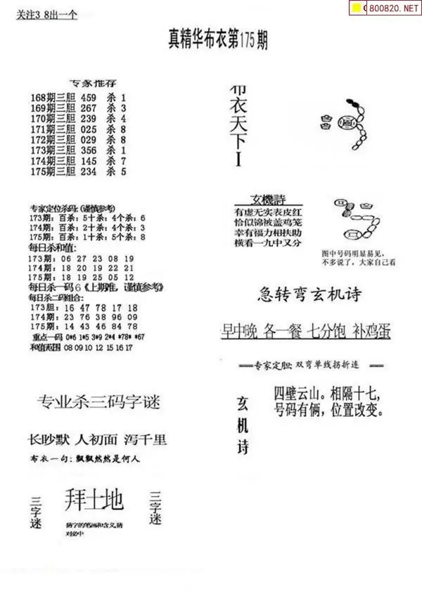 25175期: 福彩3D全套图版参考