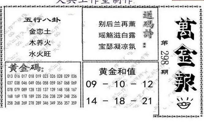 25298期: 大兵福彩3D黄金报图版
