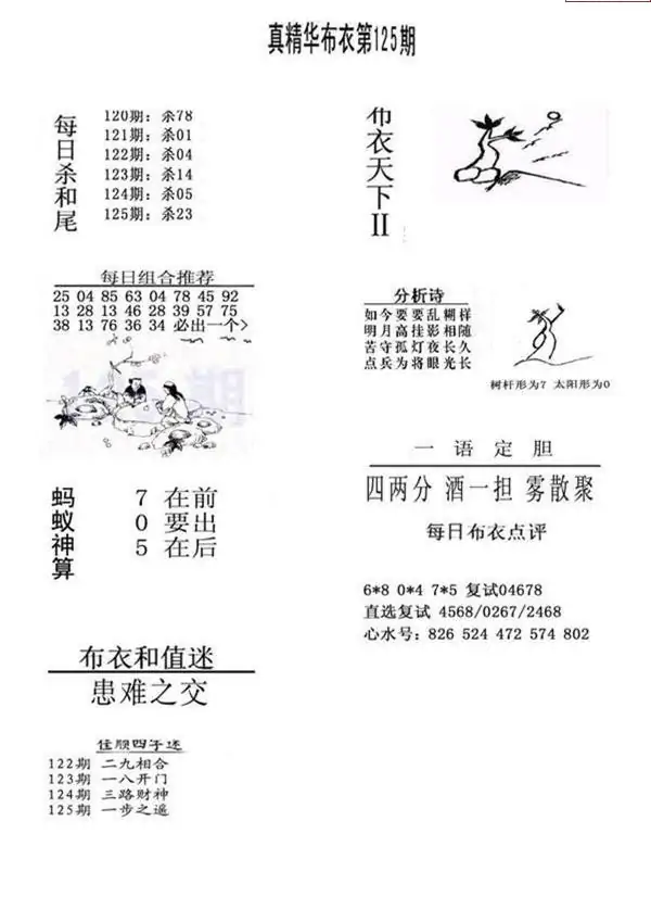 25125期: 福彩3D全套图版参考