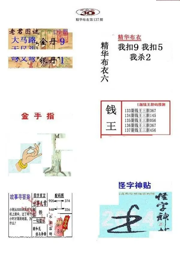 25137期: 福彩3D全套图版参考