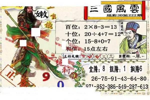 25222期: 福彩3D丹东全图分析