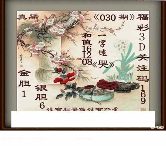 25030期: 白老3D杀码图版