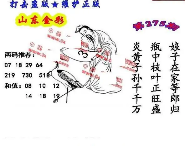 25275期: 福彩3D丹东全图分析