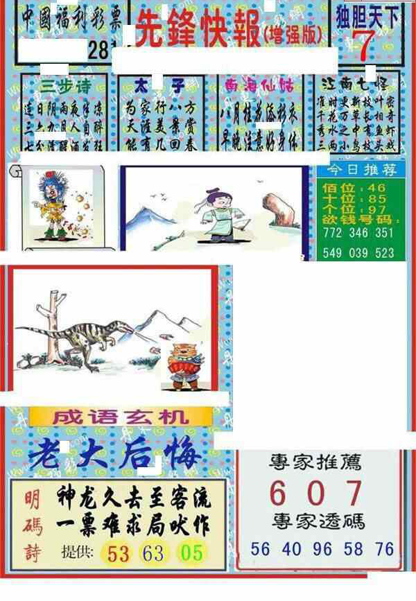 24281期: 福彩3D丹东全图分析