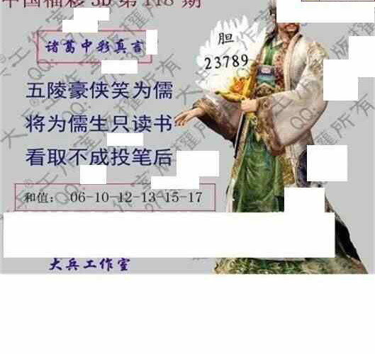 24118期: 大兵福彩3D黄金报图版