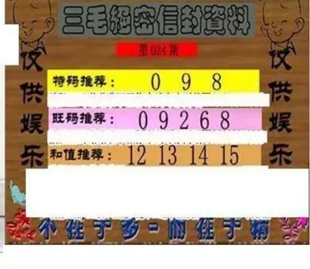 26024期: 三毛3D精品图谜