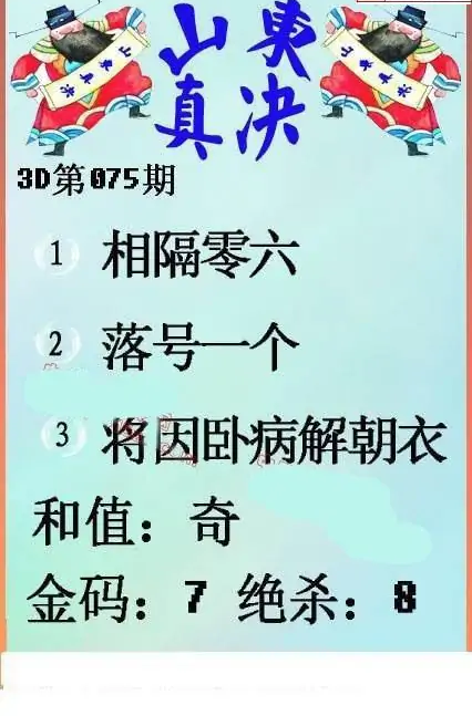 25075期: 福彩3D丹东全图分析