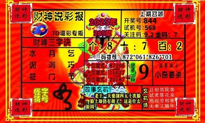 25285期: 财神说彩3D全套图版