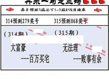 25315期: 福彩3D丹东全图分析