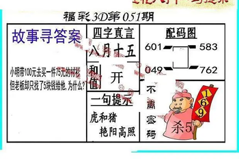 26051期: 福彩3D丹东全图分析