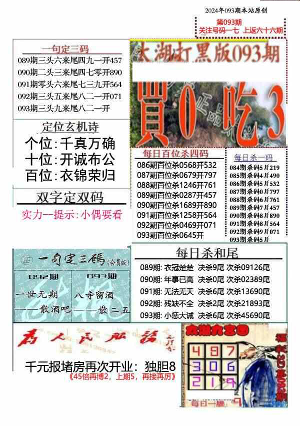 24093期: 福彩3D全套图版参考