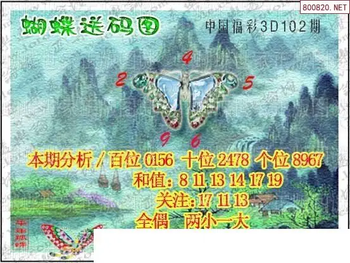 26102期: 3D蝴蝶世家蝴蝶彩图