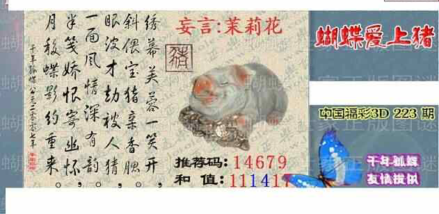 24223期: 3D蝴蝶世家蝴蝶彩图