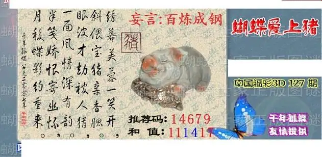 25127期: 3D蝴蝶世家蝴蝶彩图