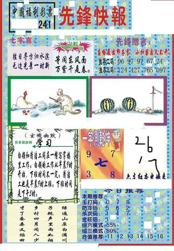 25241期: 福彩3D丹东全图分析