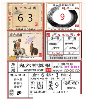 26077期: 福彩3D鬼六神算图