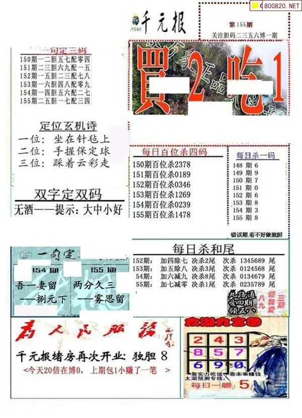 25155期: 福彩3D全套图版参考