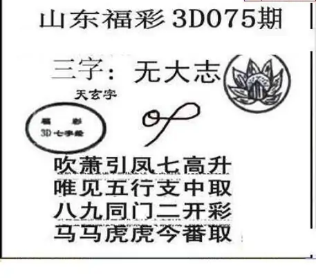 25075期: 三毛3D精品图谜