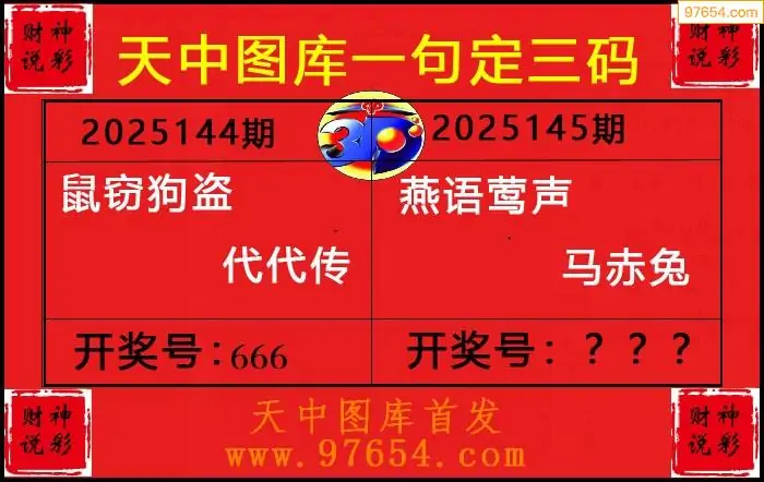 25145期: 财神说彩3D全套图版