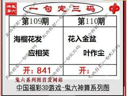 25110期: 福彩3D鬼六神算图