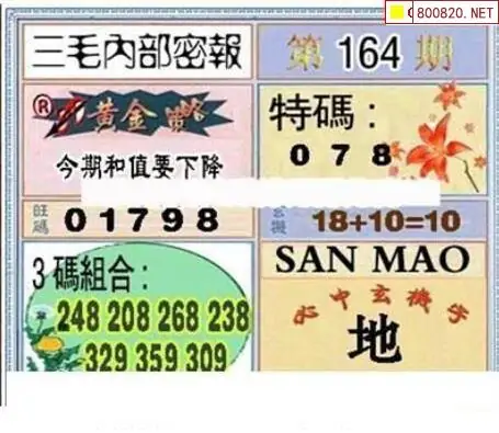 25164期: 三毛3D精品图谜