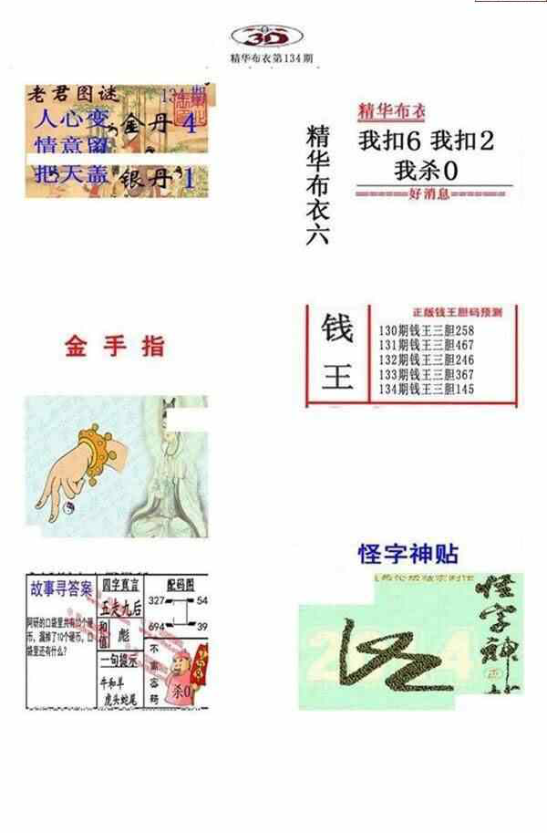 24134期: 福彩3D全套图版参考