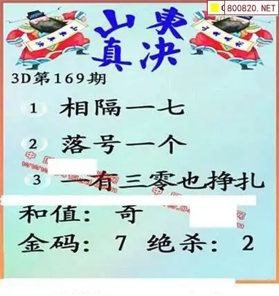 25169期: 福彩3D丹东全图分析