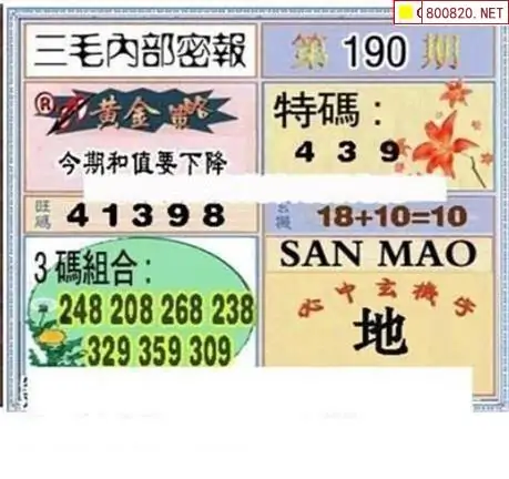 25190期: 三毛3D精品图谜