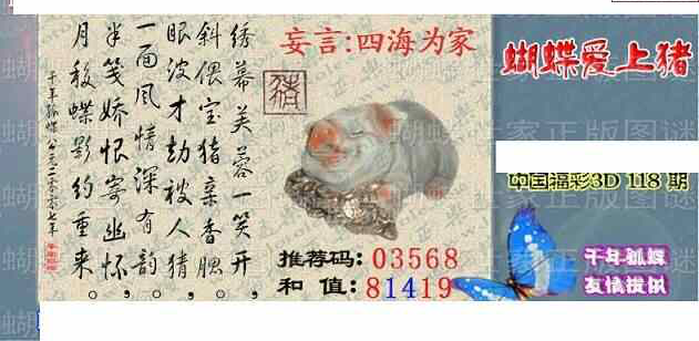 24118期: 3D蝴蝶世家蝴蝶彩图