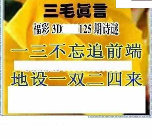 24125期: 三毛3D精品图谜