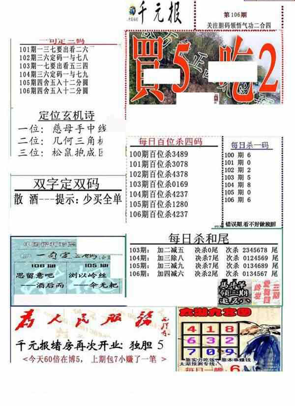 24106期: 福彩3D全套图版参考