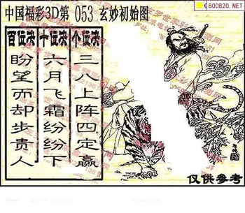 福彩3D 26053期佐罗图一掌经预测图