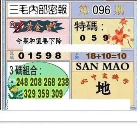 25096期: 三毛3D精品图谜