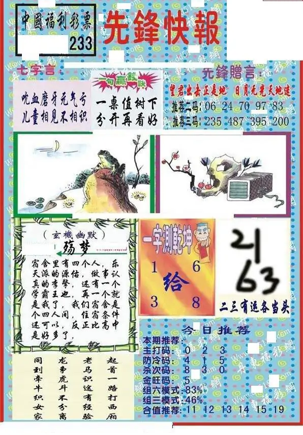 25233期: 福彩3D丹东全图分析