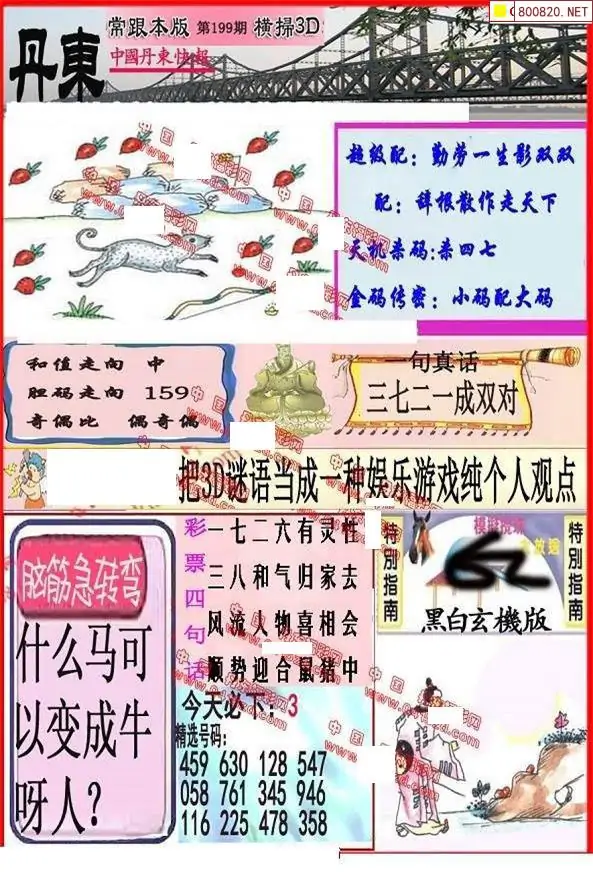 25199期: 福彩3D丹东全图分析