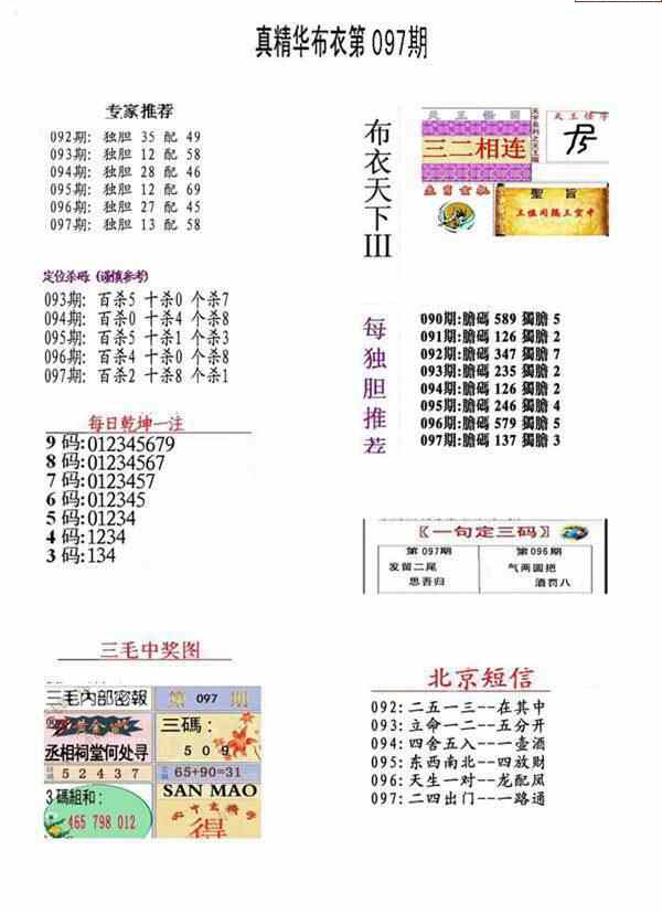 24097期: 福彩3D全套图版参考