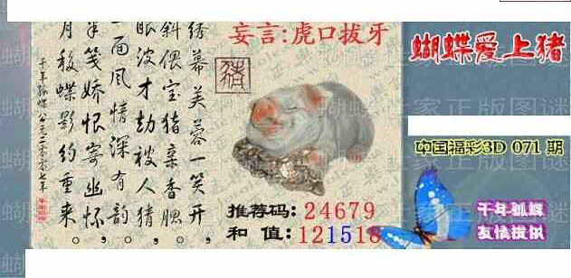 24071期: 3D蝴蝶世家蝴蝶彩图