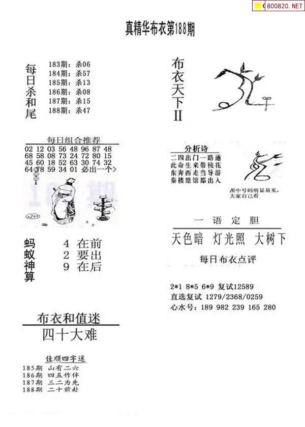 25188期: 福彩3D全套图版参考