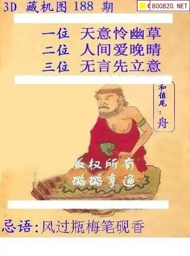 25188期: 白老3D杀码图版