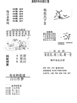 26051期: 福彩3D全套图版参考