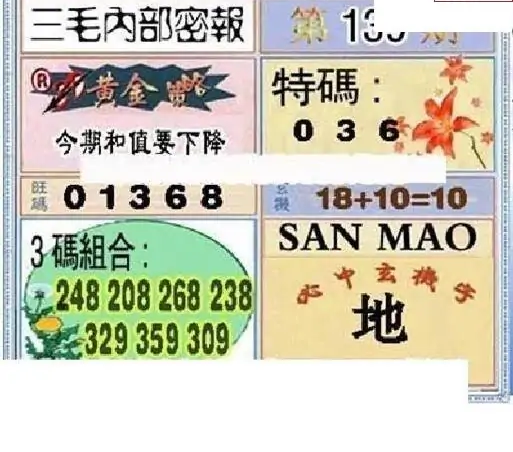 25139期: 三毛3D精品图谜