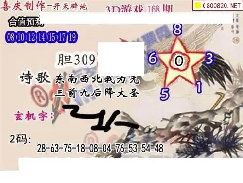 25168期: 白老3D杀码图版