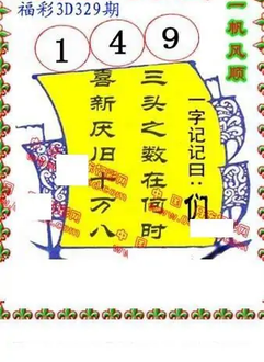 25329期: 福彩3D丹东全图分析