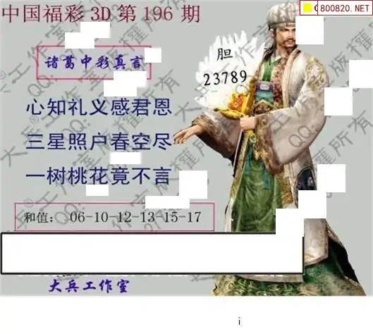 25196期: 大兵福彩3D黄金报图版